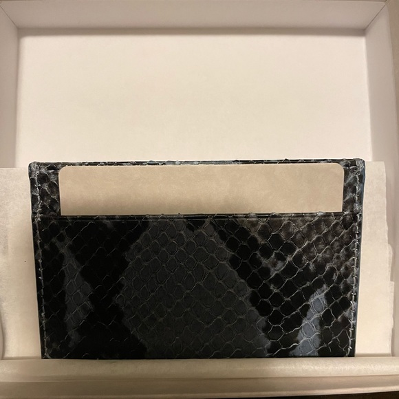 Brand new Jimmy Choo cardholder in blue snakeskin print - Picture 2 of 3